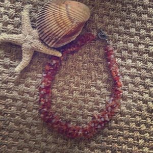 Unique Hand-beaded Orange Necklace